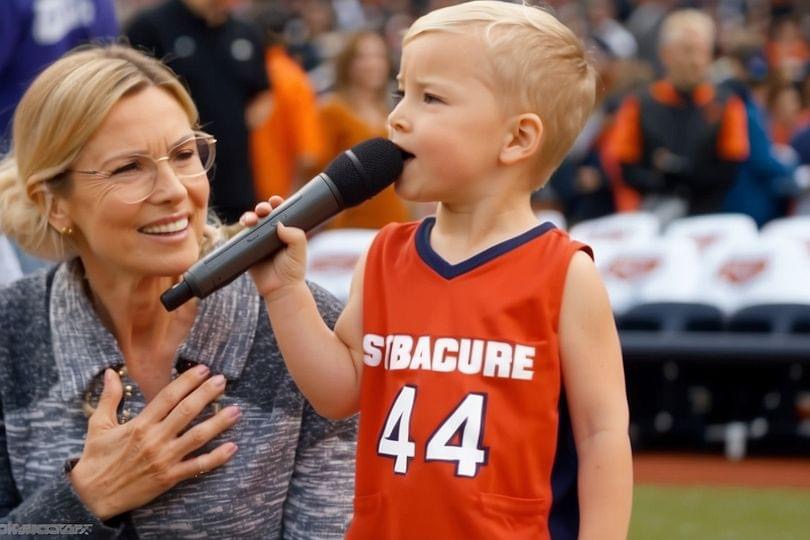 In front of an audience of more than 6,000, a 3-year-old boy