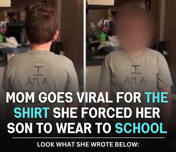 A mother gains online attention for the shirt she compelled her son to wear to school.