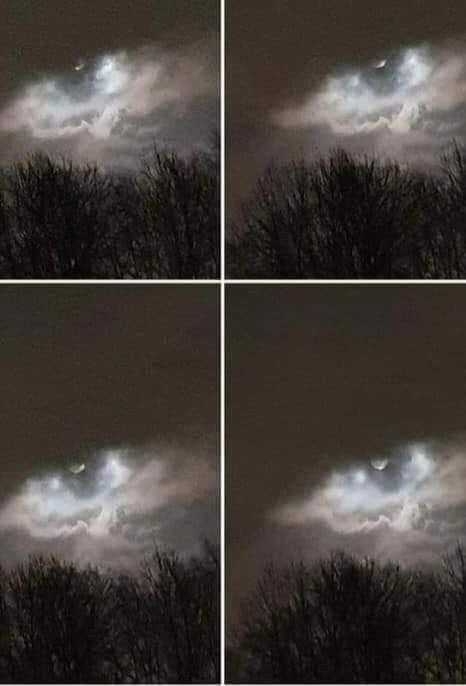 Man captures glowing figure shining through clouds