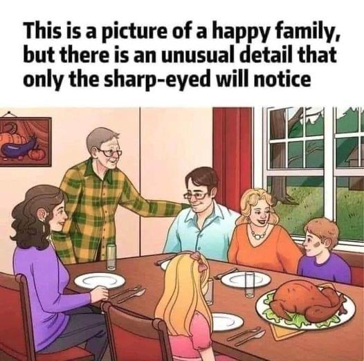 Brain Teaser for Testing Your IQ: Can you spot mistake in Family’s Dining Room Picture in 15 secs?